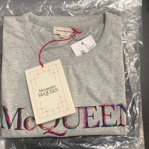 Alexander McQueen Men's Rainbow Logo T-Shirt